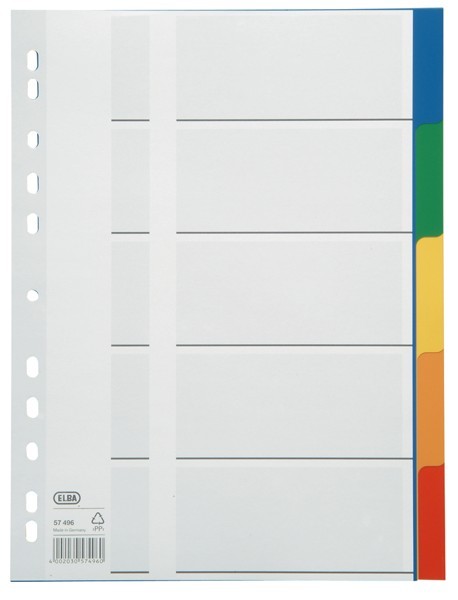 Регистр А4, разграфленный по 5 цветам 
