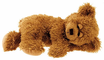 Спящий плюшевый медведь, коричневый