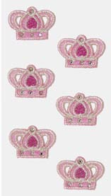 Текстильные стикеры - Корона розовый